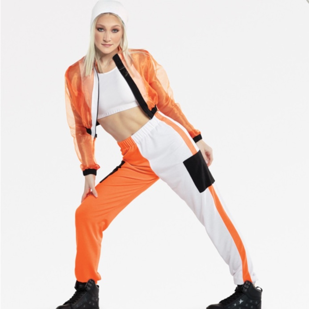 Weissman Revolution Fade Out 2-Piece Costume – Orange, Black White (Adult Small)